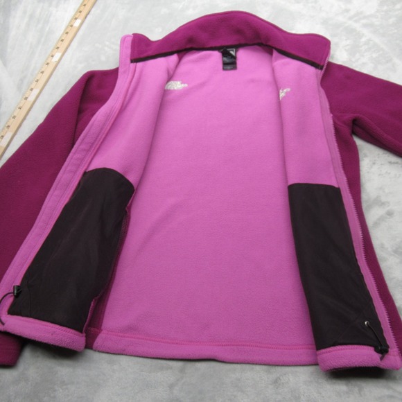 The North Face Jacket Womens Small Purple Colorblock Soft Fleece Full Zip Hiking - Picture 3 of 16